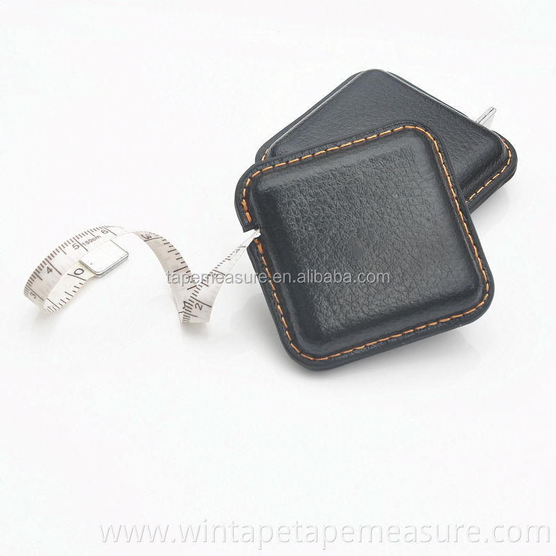 Square small leather tape measure 60